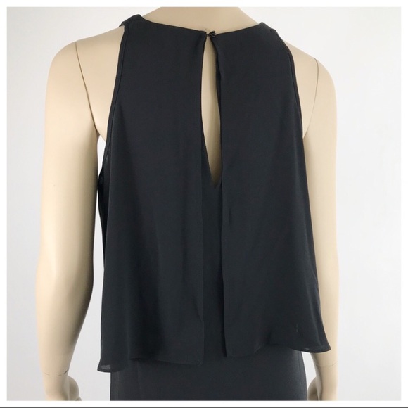 Vince Camuto chiffon draped overlay shift dress - Picture 6 of 8